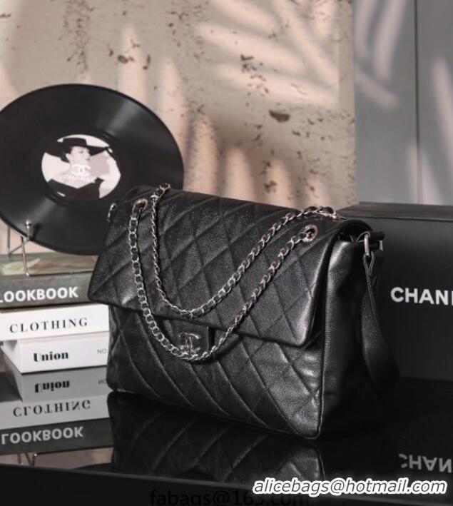 Best Grade Chanel Vintage XXL Airline Travel Flap Bag in Caviar Grained Calfskin 13063 Black/Gunmetal 2025