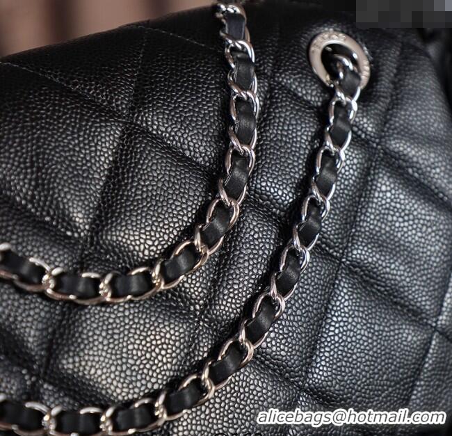 Best Grade Chanel Vintage XXL Airline Travel Flap Bag in Caviar Grained Calfskin 13063 Black/Gunmetal 2025