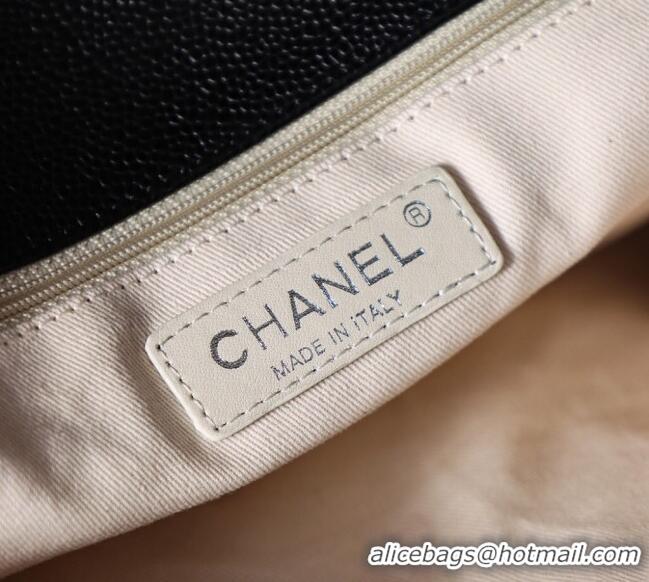 Best Grade Chanel Vintage XXL Airline Travel Flap Bag in Caviar Grained Calfskin 13063 Black/Gunmetal 2025