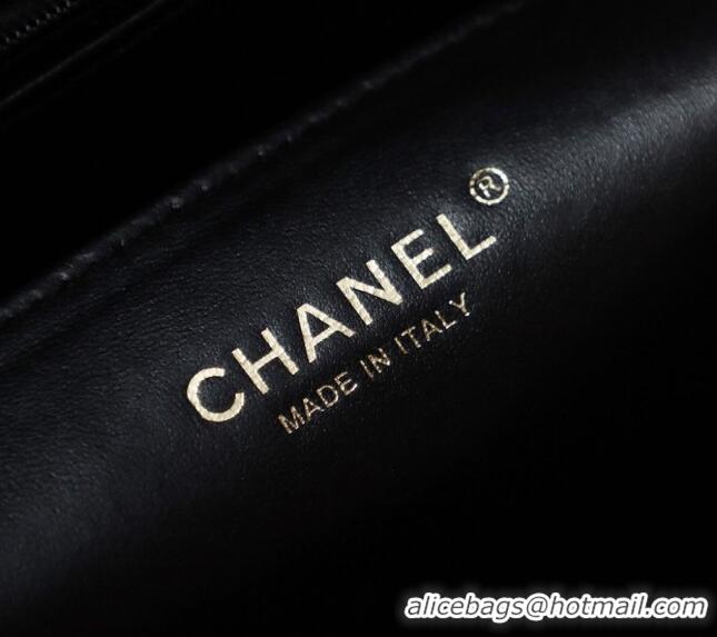 Super Quality Chanel Vintage Grained Calfskin Flap Bag 021302 Black 2025