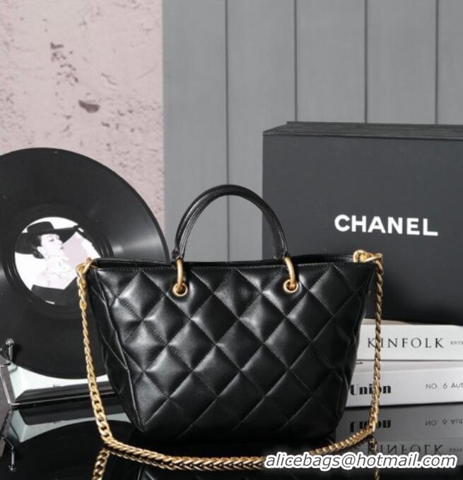 Reasonable Price Chanel Quilted Lambskin Basket Shopping Bag AS4268 Black 2025