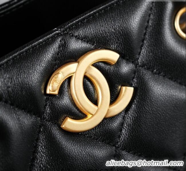 Reasonable Price Chanel Quilted Lambskin Basket Shopping Bag AS4268 Black 2025