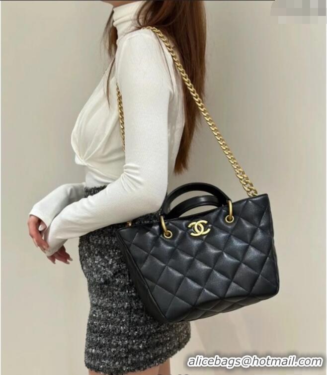 Reasonable Price Chanel Quilted Lambskin Basket Shopping Bag AS4268 Black 2025