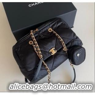 Grade Quality Chanel Nylon Flap Travel Bag 0213 Black 2025