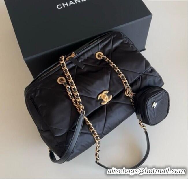 Grade Quality Chanel Nylon Flap Travel Bag 0213 Black 2025