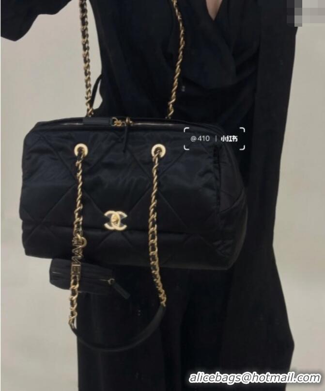 Grade Quality Chanel Nylon Flap Travel Bag 0213 Black 2025