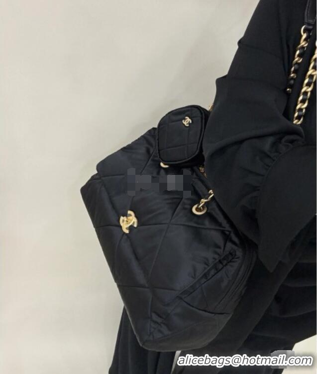 Grade Quality Chanel Nylon Flap Travel Bag 0213 Black 2025