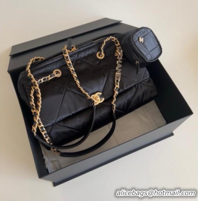 Grade Quality Chanel Nylon Flap Travel Bag 0213 Black 2025