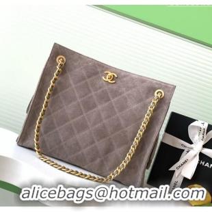 Classic Specials Chanel Quilted Suede Hobo Chain Bag AS5303 Grey 2025