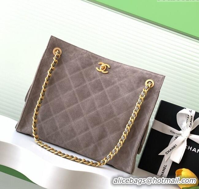 Classic Specials Chanel Quilted Suede Hobo Chain Bag AS5303 Grey 2025