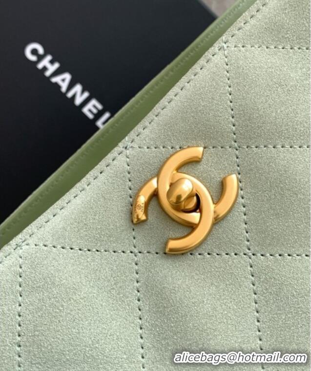 Well Crafted Chanel Quilted Suede Hobo Chain Bag AS5303 Green 2025