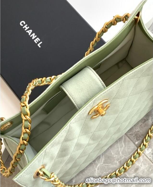 Well Crafted Chanel Quilted Suede Hobo Chain Bag AS5303 Green 2025