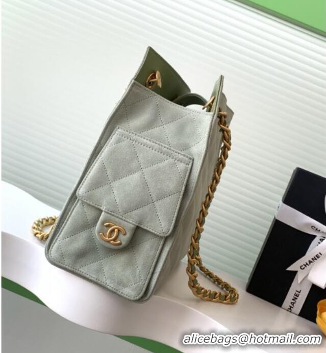 Well Crafted Chanel Quilted Suede Hobo Chain Bag AS5303 Green 2025