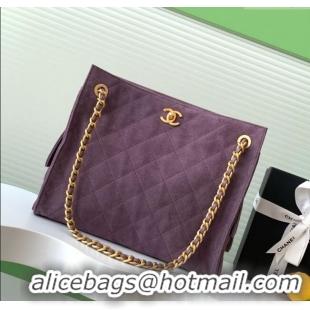 Top Grade Chanel Quilted Suede Hobo Chain Bag AS5303 Purple 2025