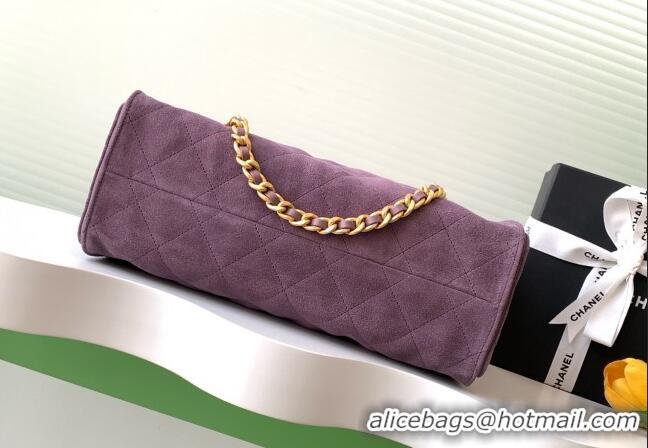 Top Grade Chanel Quilted Suede Hobo Chain Bag AS5303 Purple 2025