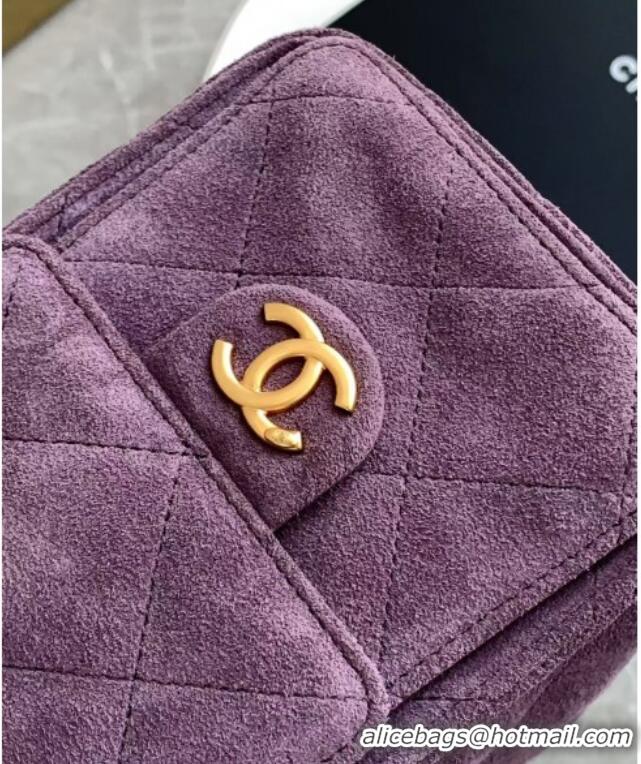 Top Grade Chanel Quilted Suede Hobo Chain Bag AS5303 Purple 2025