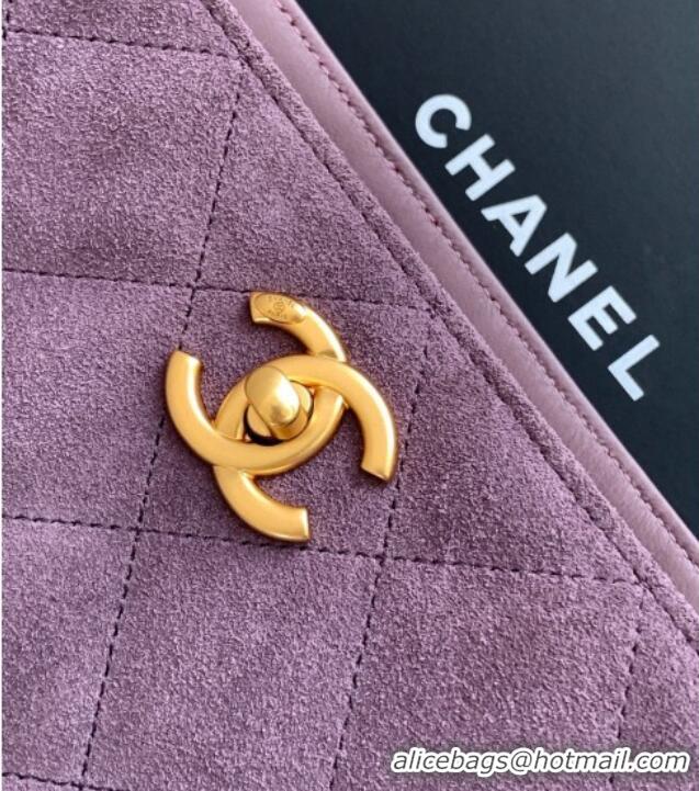 Top Grade Chanel Quilted Suede Hobo Chain Bag AS5303 Purple 2025