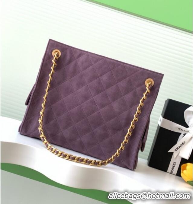 Top Grade Chanel Quilted Suede Hobo Chain Bag AS5303 Purple 2025