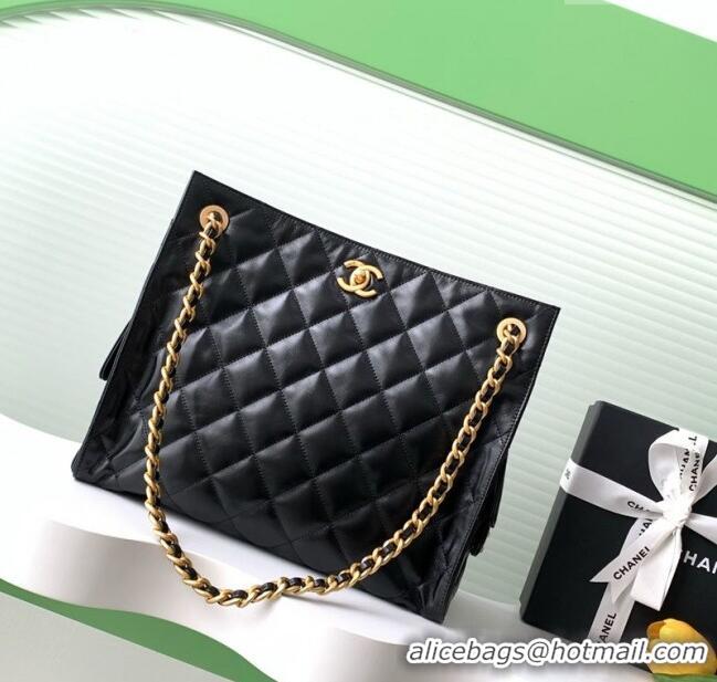 Free Shipping Chanel Quilted Calfskin Hobo Chain Bag AS5303 Black 2025