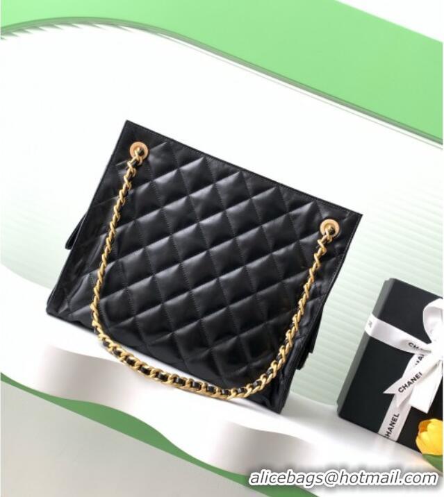 Free Shipping Chanel Quilted Calfskin Hobo Chain Bag AS5303 Black 2025