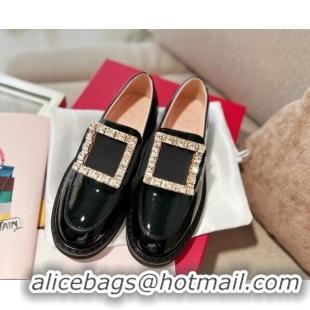 Best Product Roger Vivier Viv' Rangers Strass Buckle Loafers in Black Patent Leather 1115128