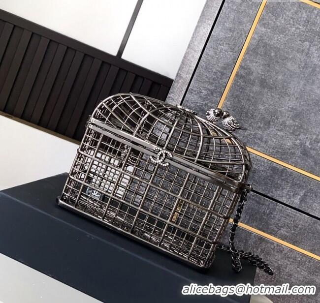 Best Price Chanel Bird Case Shaped Clutch with Chain 0213 Gunmetal 2025