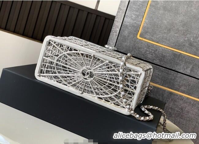 Top Design Chanel Bird Case Shaped Clutch with Chain 0213 Silver 2025