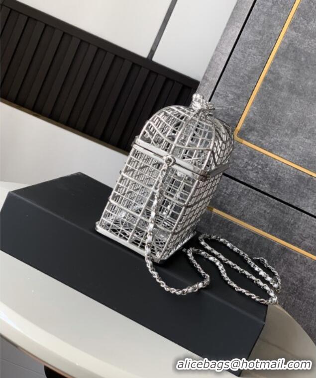 Top Design Chanel Bird Case Shaped Clutch with Chain 0213 Silver 2025