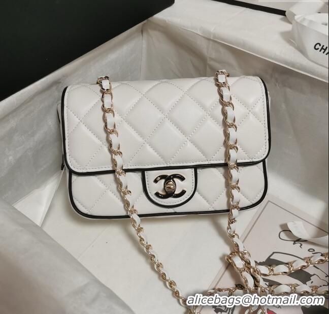 Fashion Discount Chanel Lambskin Mini Flap Bag AS5151 White 2025