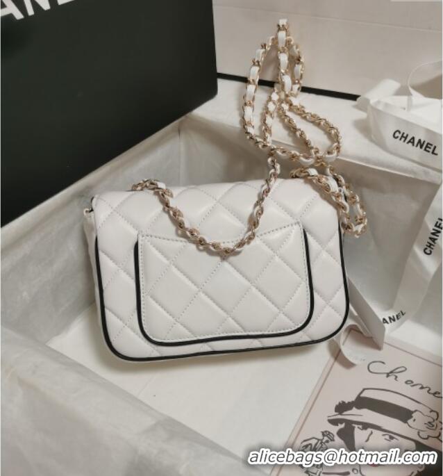 Fashion Discount Chanel Lambskin Mini Flap Bag AS5151 White 2025