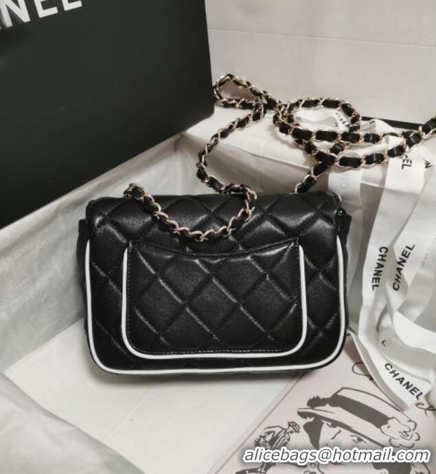 Famous Brand Chanel Lambskin Mini Flap Bag AS5151 Black 2025