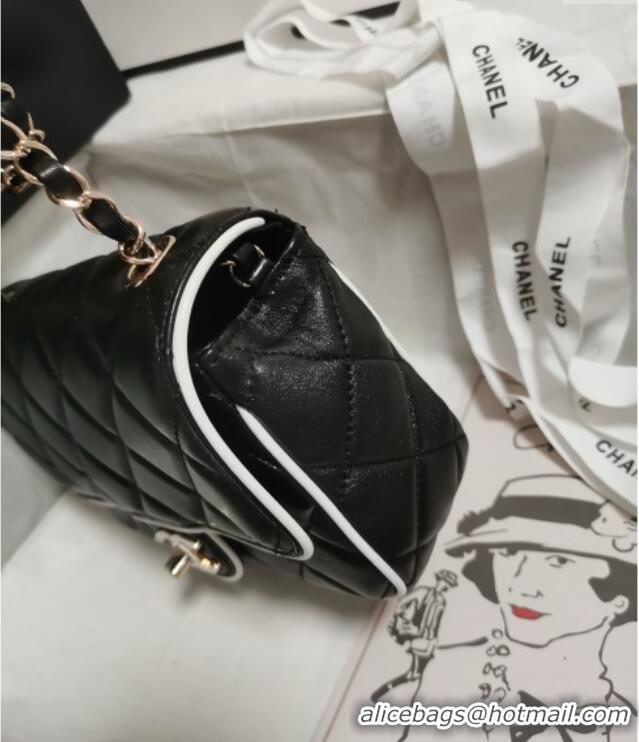 Famous Brand Chanel Lambskin Mini Flap Bag AS5151 Black 2025