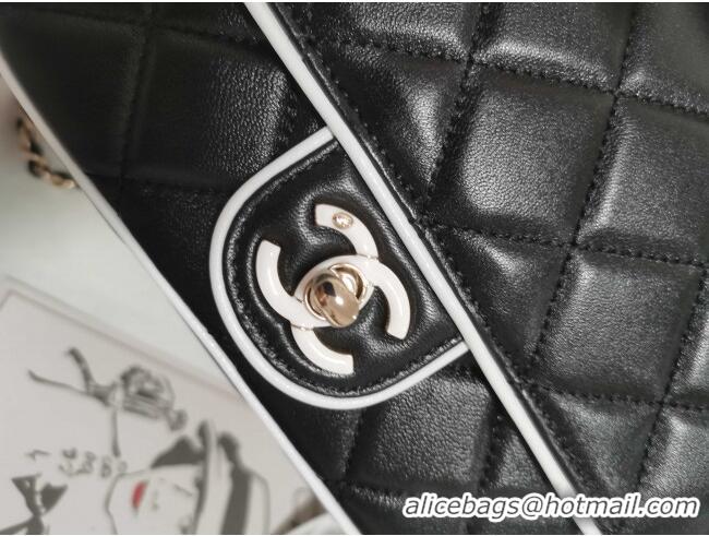 Famous Brand Chanel Lambskin Mini Flap Bag AS5151 Black 2025