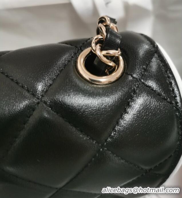 Famous Brand Chanel Lambskin Mini Flap Bag AS5151 Black 2025