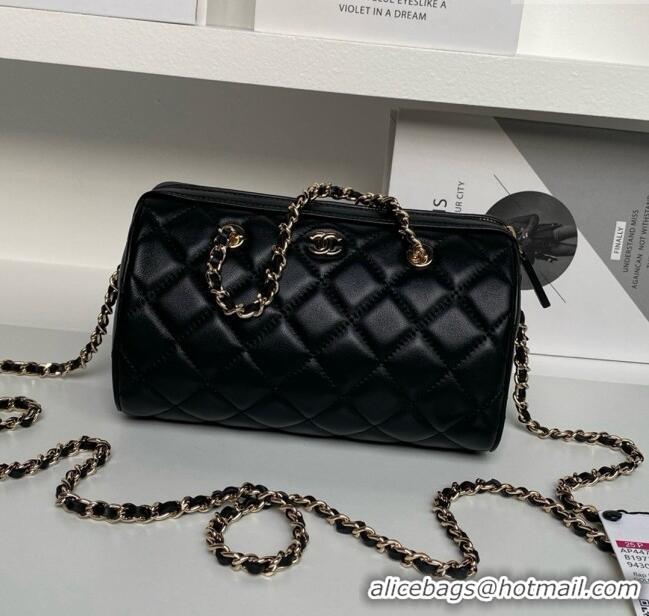 Well Crafted Chanel Lambskin Clutch with Chain AP4515 Black/White 2025