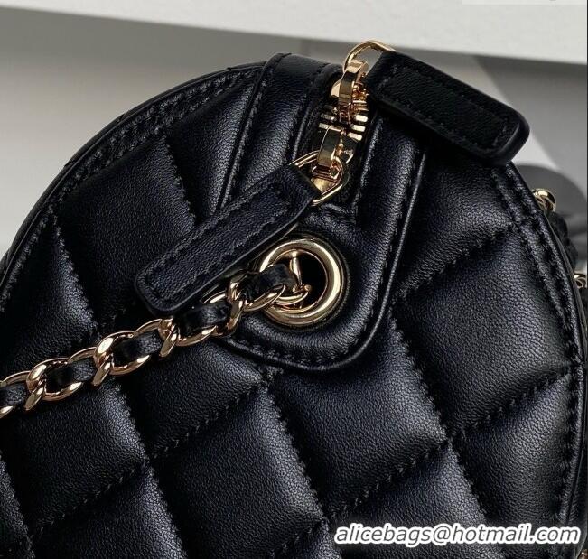 Well Crafted Chanel Lambskin Clutch with Chain AP4515 Black/White 2025