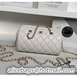 Reasonable Price Chanel Lambskin Clutch with Chain AP4515 White/Gold 2025