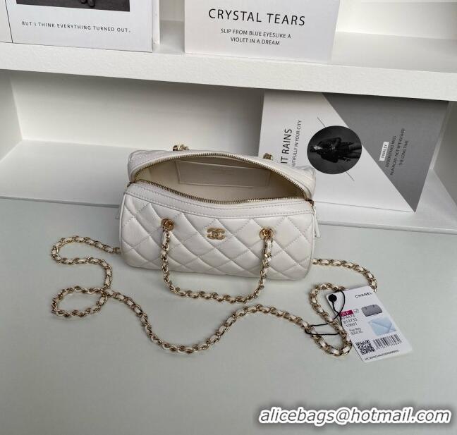 Reasonable Price Chanel Lambskin Clutch with Chain AP4515 White/Gold 2025