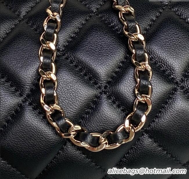 Well Crafted Chanel Lambskin Clutch with Chain AP4515 Black/Gold 2025