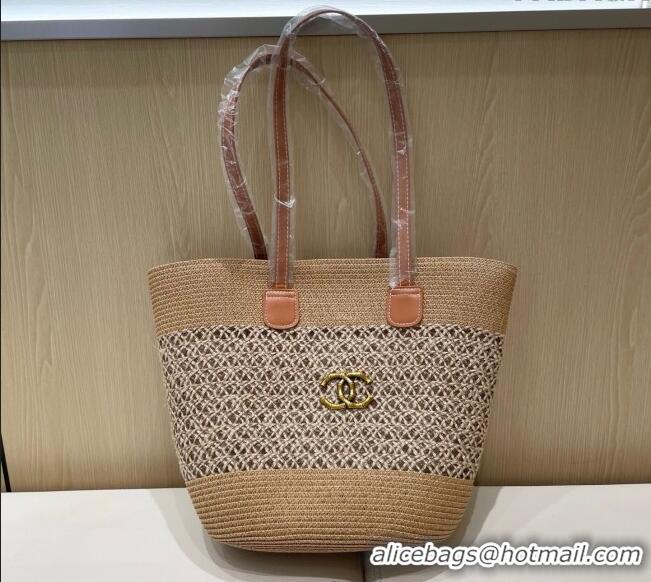 Well Crafted Chanel Crochet Straw Basket Bag 0312 Khaki 2025