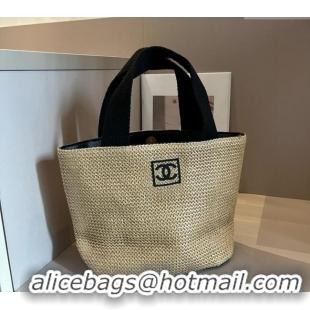 Well Crafted Chanel Straw Basket bag with Framed CC 0312 Black 2025