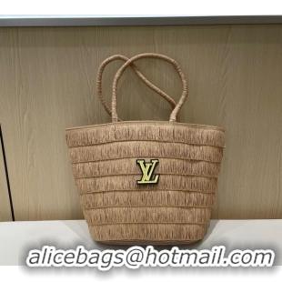 Buy Inexpensive Louis Vuitton Tassel Straw Basket Bag 0312 Khaki 2025