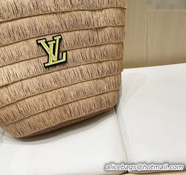 Buy Inexpensive Louis Vuitton Tassel Straw Basket Bag 0312 Khaki 2025