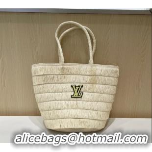 Best Price Louis Vuitton Tassel Straw Basket Bag 0312 Light Beige 2025