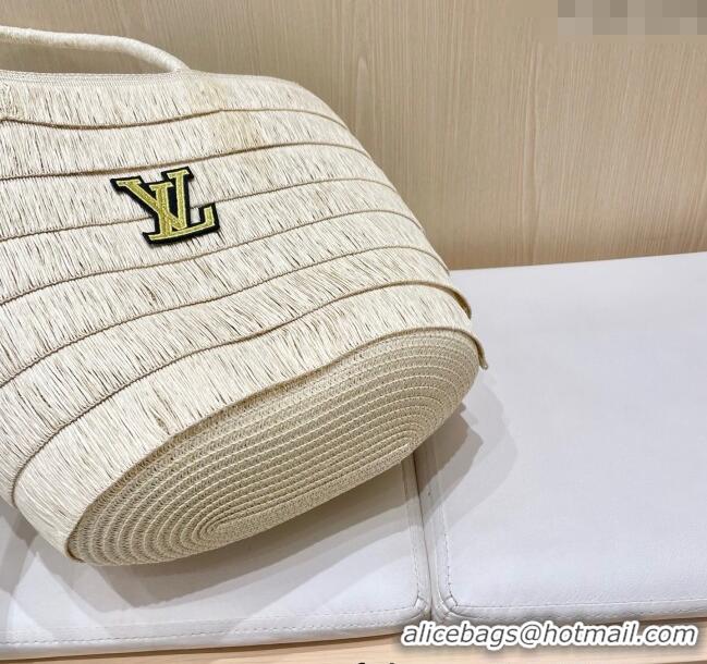 Best Price Louis Vuitton Tassel Straw Basket Bag 0312 Light Beige 2025