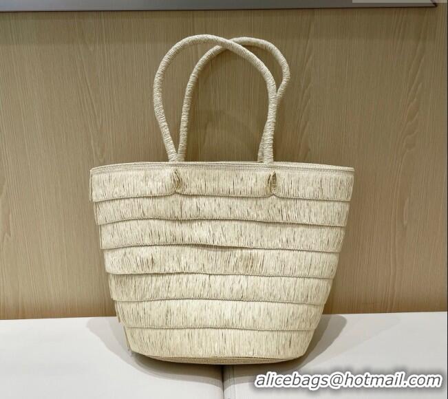 Best Price Louis Vuitton Tassel Straw Basket Bag 0312 Light Beige 2025