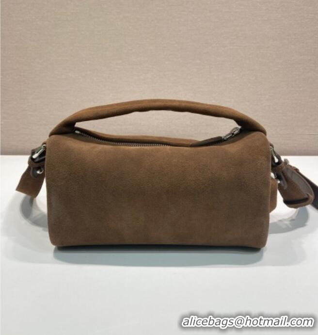 Pretty Style Prada Suede shoulder bag 2VH188 Brown 2025