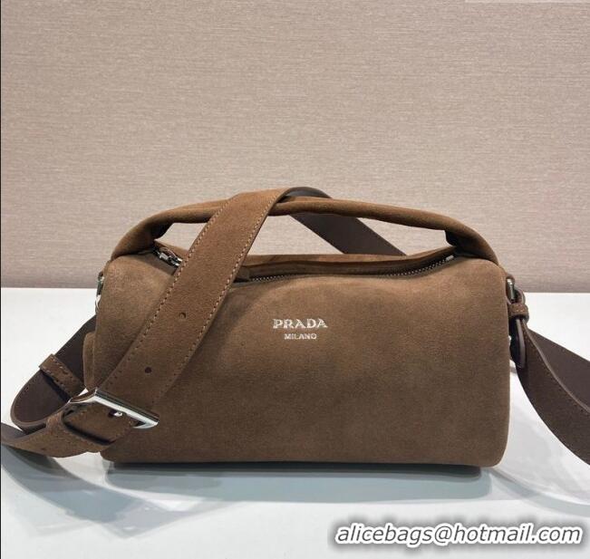 Pretty Style Prada Suede shoulder bag 2VH188 Brown 2025