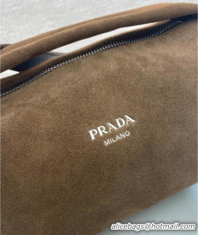 Pretty Style Prada Suede shoulder bag 2VH188 Brown 2025