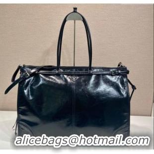 Buy Discount Prada Mens Leather tote bag 2VG128 Black 2025